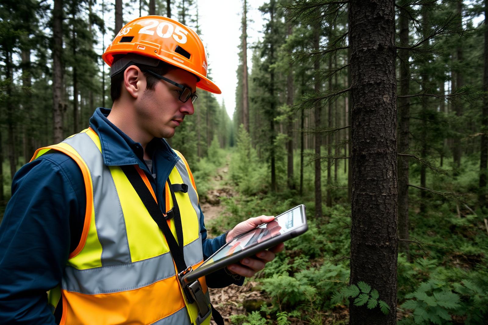 Professional forester at work